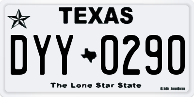 TX license plate DYY0290