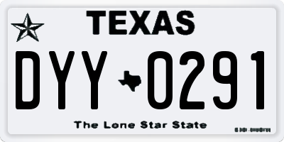 TX license plate DYY0291