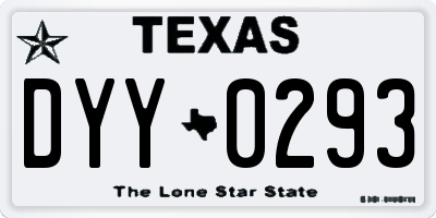 TX license plate DYY0293