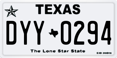 TX license plate DYY0294