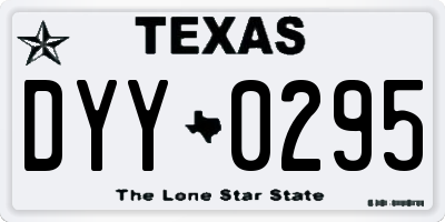 TX license plate DYY0295