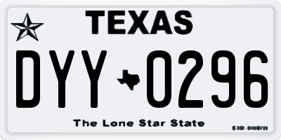 TX license plate DYY0296