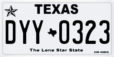 TX license plate DYY0323