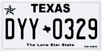 TX license plate DYY0329