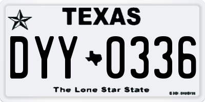 TX license plate DYY0336