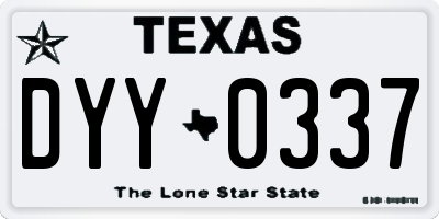 TX license plate DYY0337