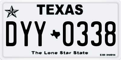 TX license plate DYY0338