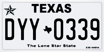 TX license plate DYY0339