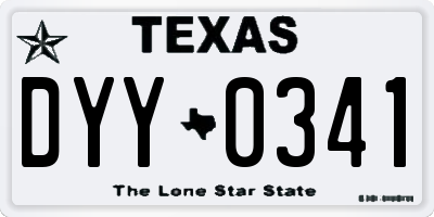 TX license plate DYY0341