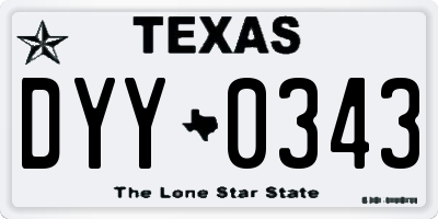 TX license plate DYY0343