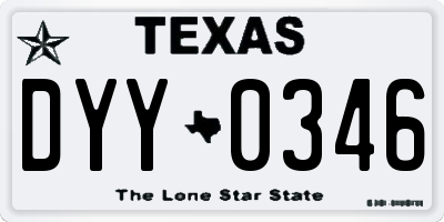 TX license plate DYY0346