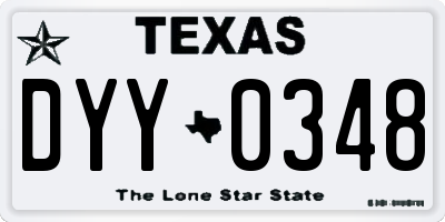 TX license plate DYY0348