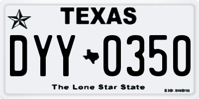 TX license plate DYY0350