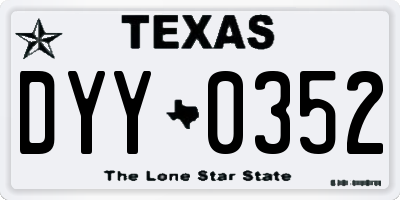 TX license plate DYY0352