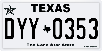 TX license plate DYY0353