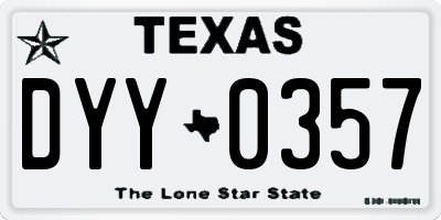 TX license plate DYY0357