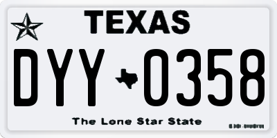 TX license plate DYY0358