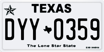 TX license plate DYY0359