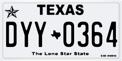 TX license plate DYY0364