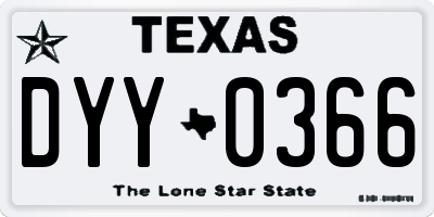 TX license plate DYY0366