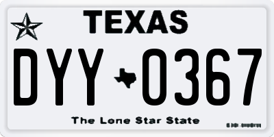 TX license plate DYY0367