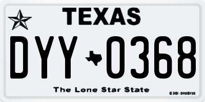 TX license plate DYY0368
