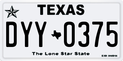 TX license plate DYY0375