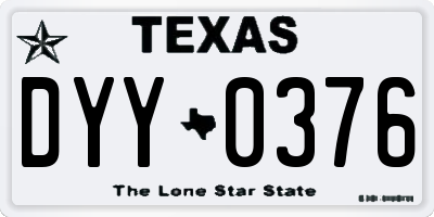 TX license plate DYY0376