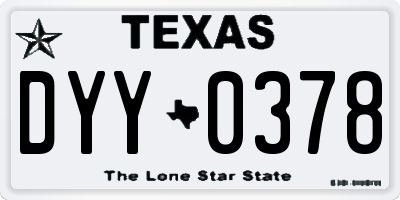 TX license plate DYY0378