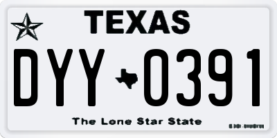 TX license plate DYY0391