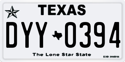TX license plate DYY0394
