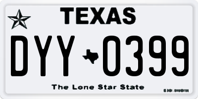 TX license plate DYY0399