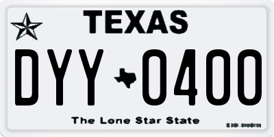 TX license plate DYY0400