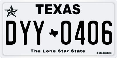 TX license plate DYY0406