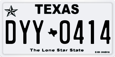 TX license plate DYY0414