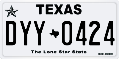 TX license plate DYY0424