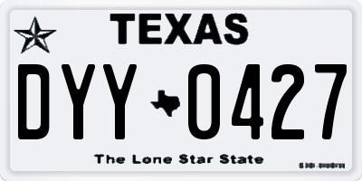TX license plate DYY0427