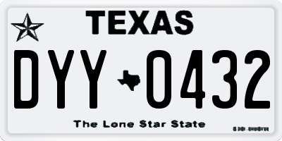 TX license plate DYY0432