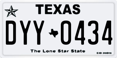 TX license plate DYY0434