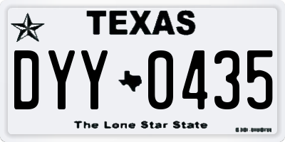 TX license plate DYY0435
