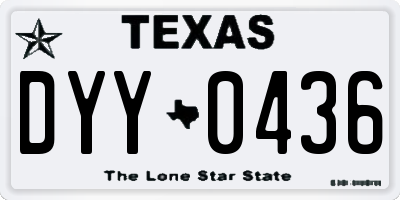 TX license plate DYY0436