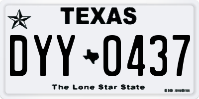 TX license plate DYY0437