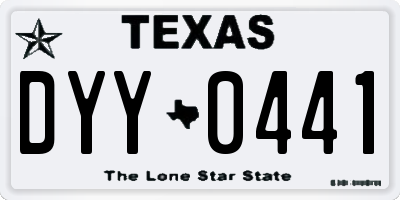TX license plate DYY0441