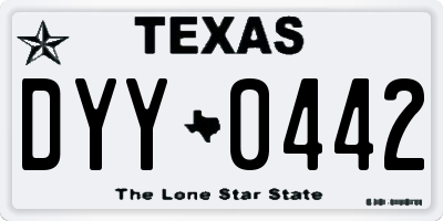 TX license plate DYY0442