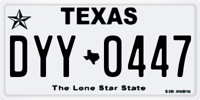 TX license plate DYY0447