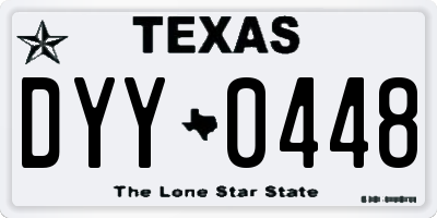TX license plate DYY0448