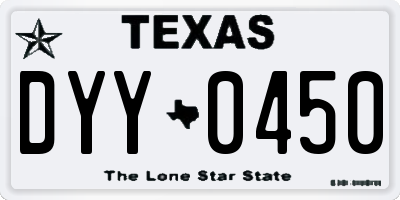 TX license plate DYY0450