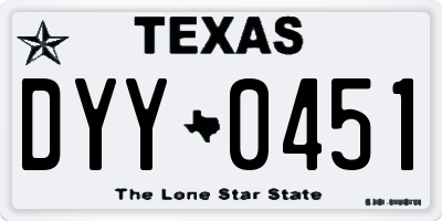 TX license plate DYY0451