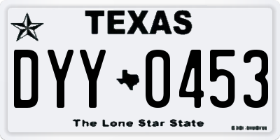 TX license plate DYY0453