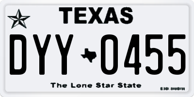 TX license plate DYY0455